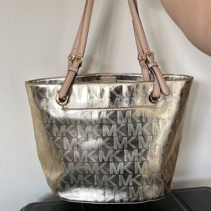 Michael Kors metallic gold purse